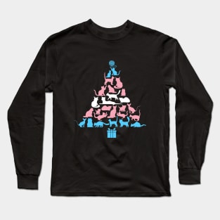 Merry Catmas, meowy catmas trans pride flag Long Sleeve T-Shirt